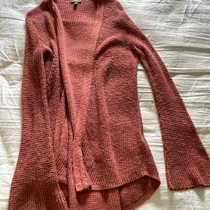 Express Burnt Orange Mini Flare Cardigan